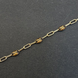 Brown Enamel Paperclip - Permanent Jewellery