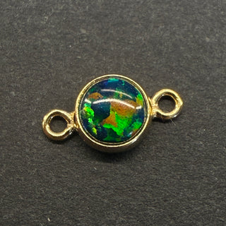 4mm Navy/Green Opal Connector - Permanent Jewellery