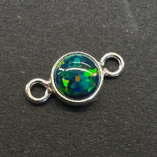 4mm Navy/Green Opal Connector - Permanent Jewellery