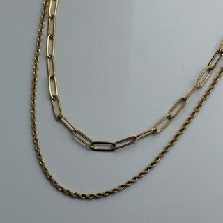 The London - Large Layered Drawn Cable Twist Necklace