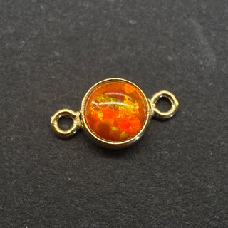 4mm Red/Orange Opal Connector - Permanent Jewellery