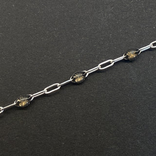 Brown Enamel Paperclip - Permanent Jewellery