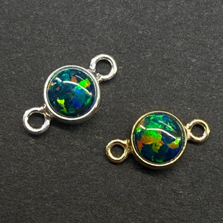 4mm Navy/Green Opal Connector - Permanent Jewellery