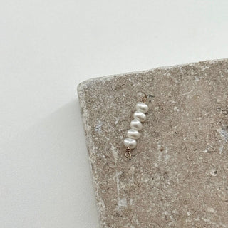 Pearl 5 bead connector charm - Permanent Jewellery