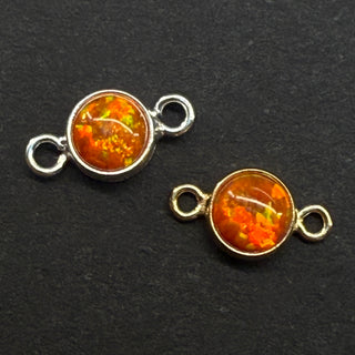 4mm Red/Orange Opal Connector - Permanent Jewellery