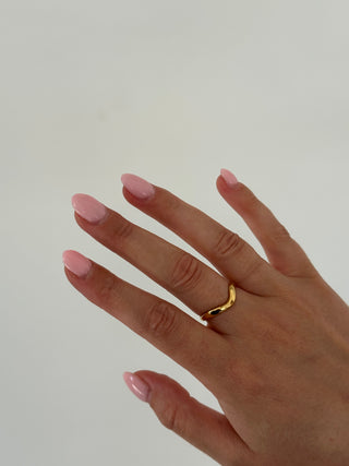 The Mykonos - Gold Ripple Ring
