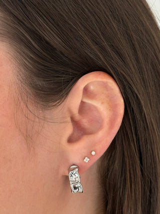 The Athens - Bashed Gold Hoop Earring