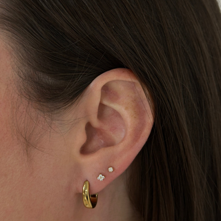The Capri Hoops - Mini Oval Gold Huggie Earrings