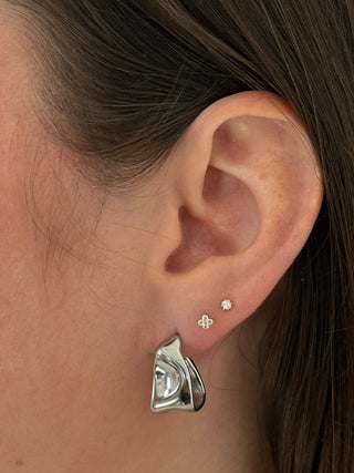 The Olympia - Bashed Drop Hoop Earrings