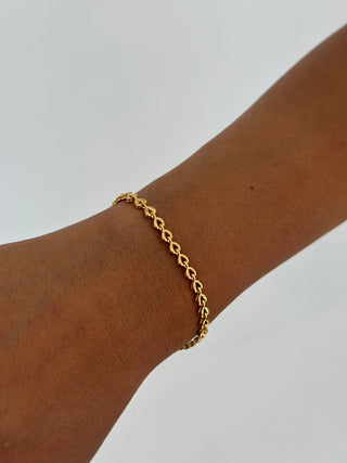 The Paris - Gold Heart Linked Bracelet